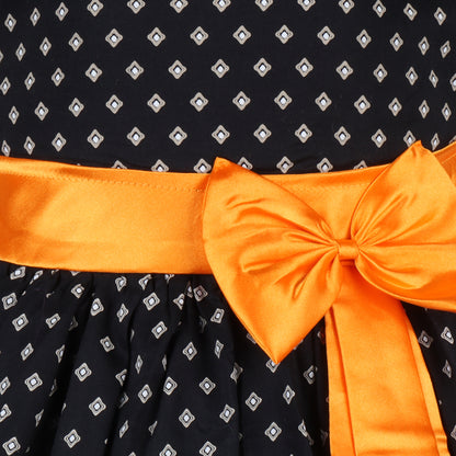 Girls Floral Bow Cotton Casual Dress ctn323