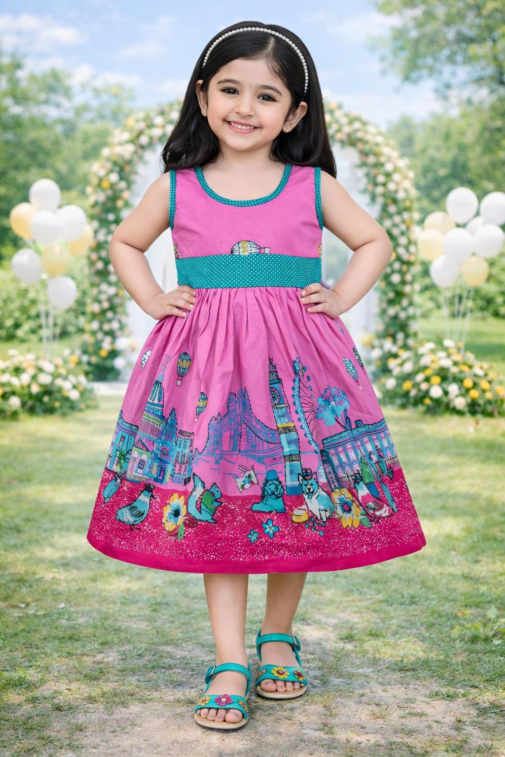Girls Midi/Knee Length Casual Dress ctn332