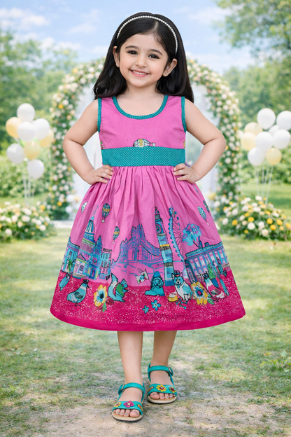 Girls Midi/Knee Length Casual Dress ctn332