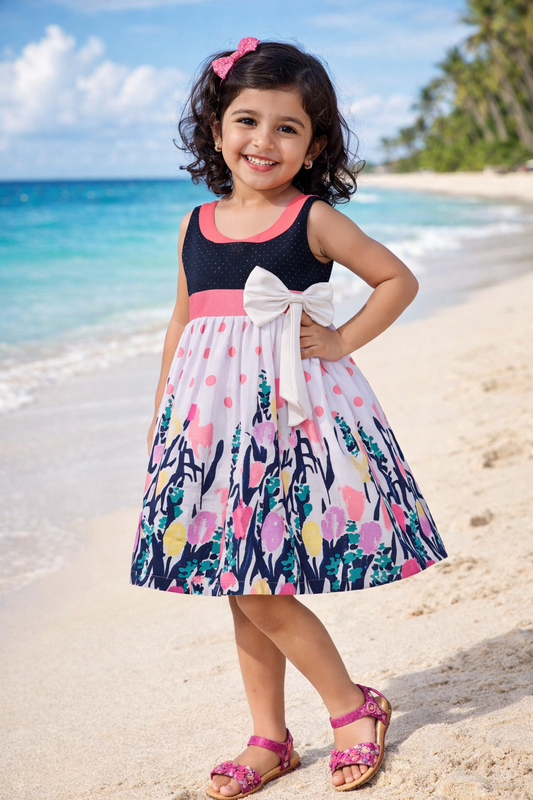 Girls Midi/Knee Length Casual Dress  ctn368pnk