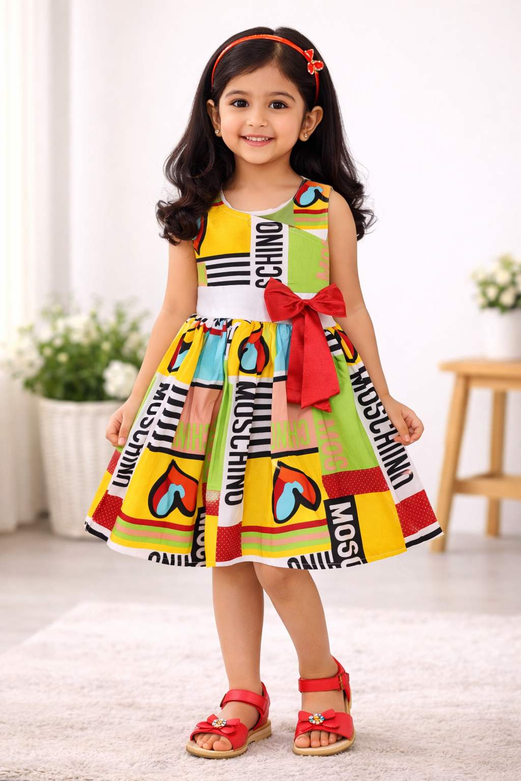 Girls Midi/Knee Length Casual Dress ctn399rd