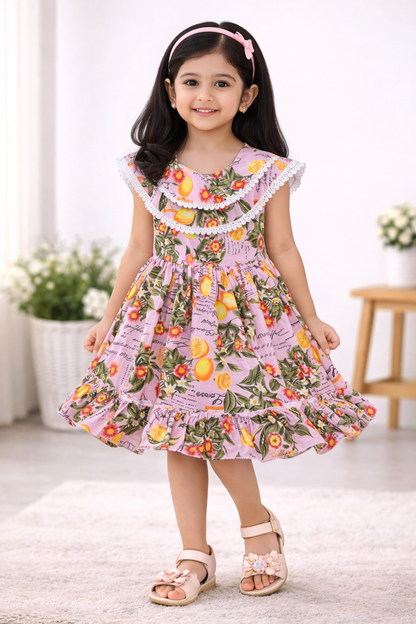 Girls Midi/Knee Length Casual Dress  ctn432pnk