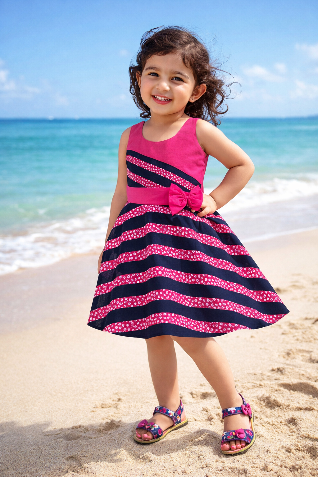 Baby Girls Midi/Knee Length Casual Dress ctn433pnk