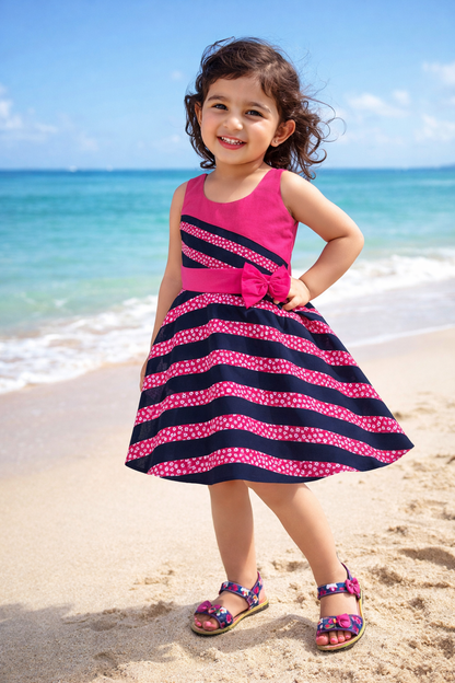 Baby Girls Midi/Knee Length Casual Dress ctn433pnk