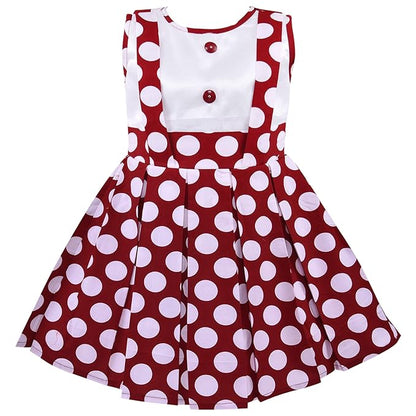 Girls Polka Dot Cotton Sleeveless Dress ctn506