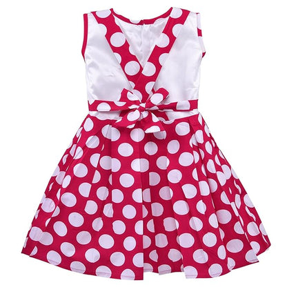 Girls Polka Dot Cotton Sleeveless Dress ctn506