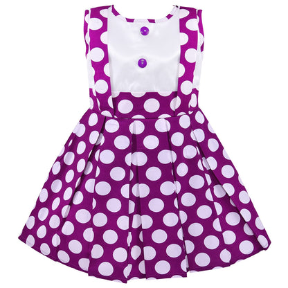 Girls Polka Dot Cotton Sleeveless Dress ctn506