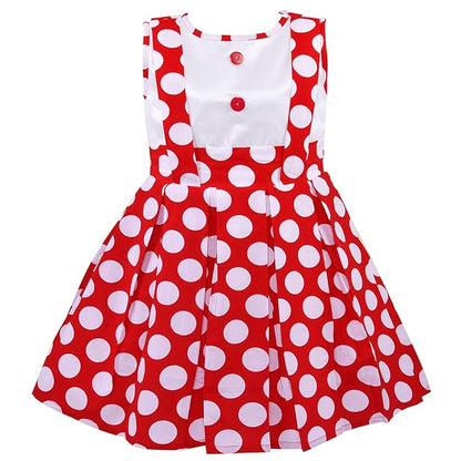 Girls Polka Dot Cotton Sleeveless Dress ctn506