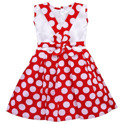 Girls Polka Dot Cotton Sleeveless Dress ctn506
