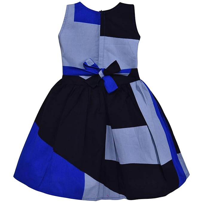 Girls Pure Cotton Colour Block Summer Dress ctn556