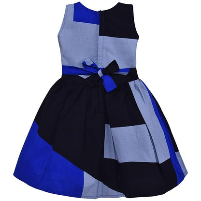 Girls Pure Cotton Colour Block Summer Dress ctn556
