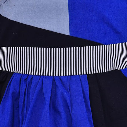 Girls Pure Cotton Colour Block Summer Dress ctn556