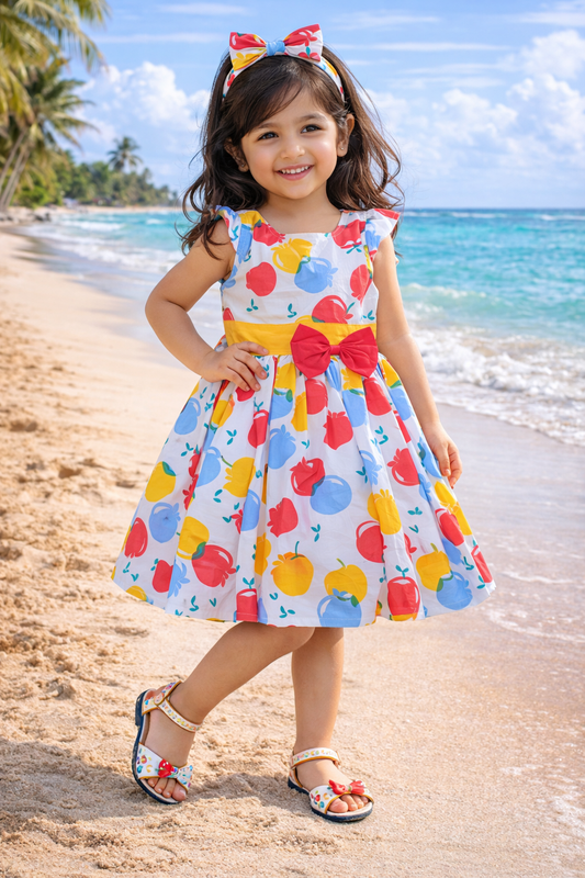 Girls Conversational Printed  Frocks Dress ctn561