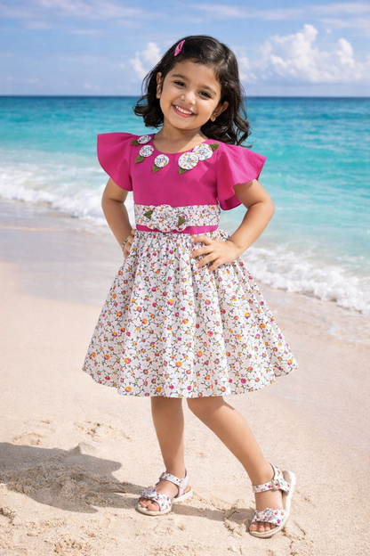 Girls Midi/Knee Length Casual Dress ctn562rd