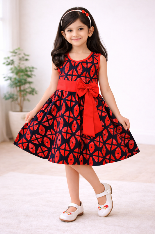 Girls Printed Cotton Summer Casual Dress ctn582