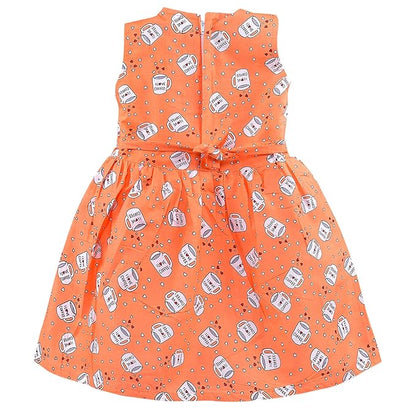 Girls Printed Cotton Sleeveless Dress ctn590