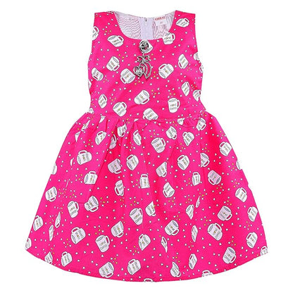 Girls Printed Cotton Sleeveless Dress ctn590