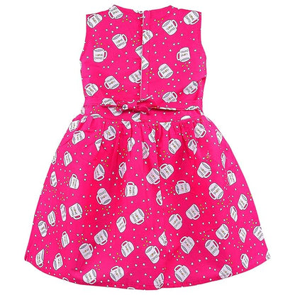 Girls Printed Cotton Sleeveless Dress ctn590