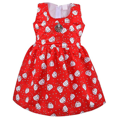 Girls Printed Cotton Sleeveless Dress ctn590