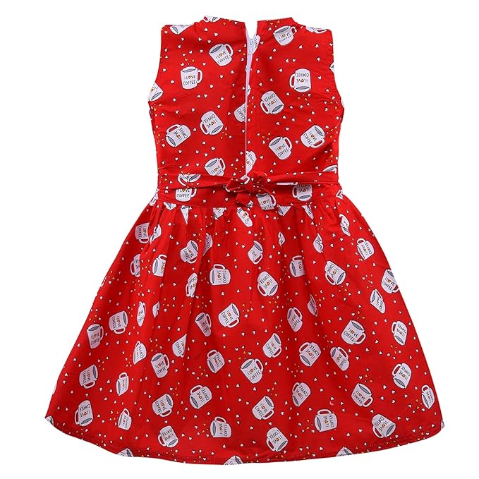 Girls Printed Cotton Sleeveless Dress ctn590