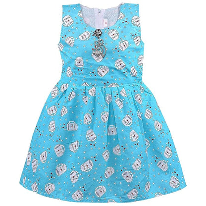 Girls Printed Cotton Sleeveless Dress ctn590
