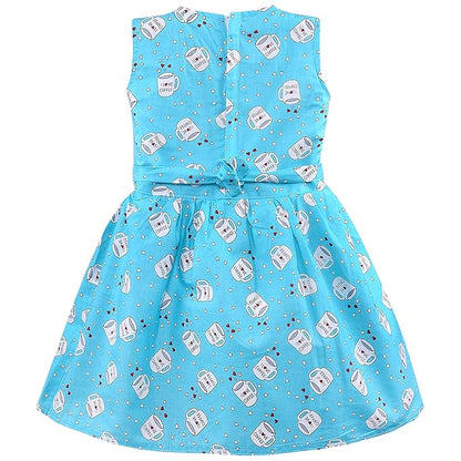 Girls Printed Cotton Sleeveless Dress ctn590