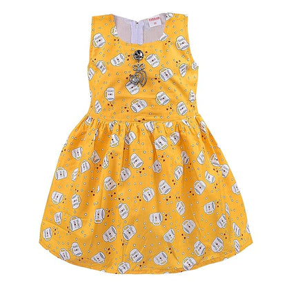 Girls Printed Cotton Sleeveless Dress ctn590
