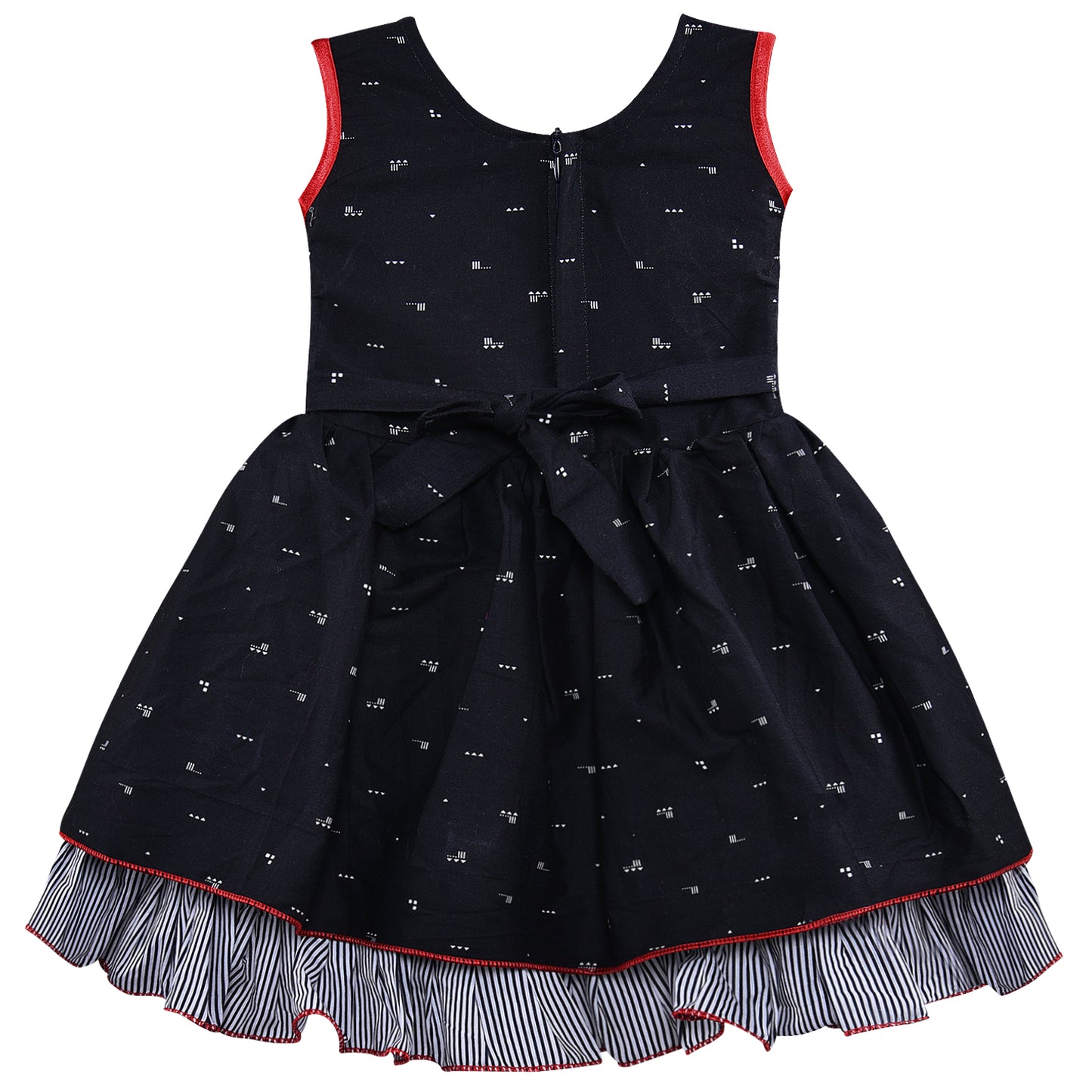 Girls A-line Graphic Printed dress with bow detail ctn618