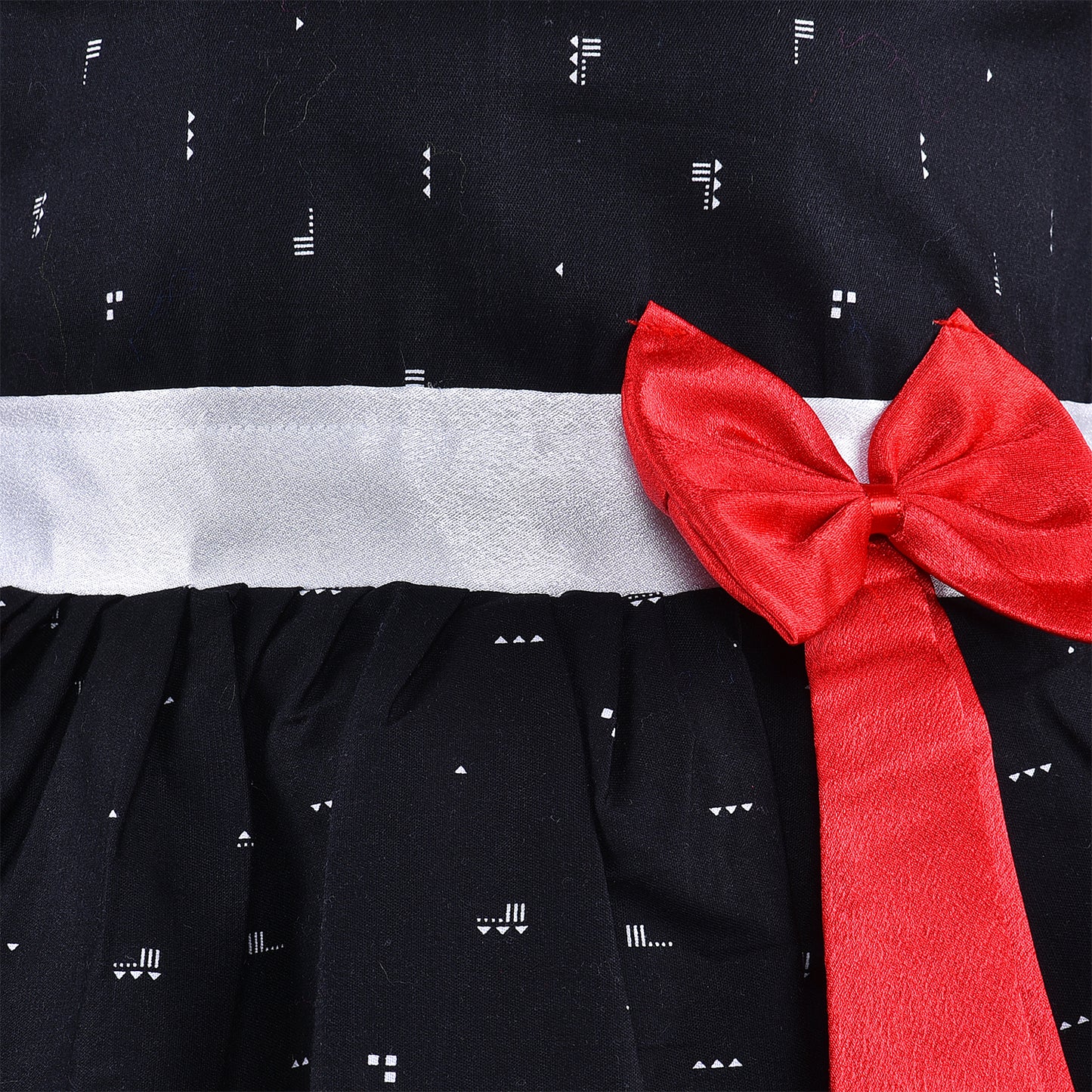Girls A-line Graphic Printed dress with bow detail ctn618