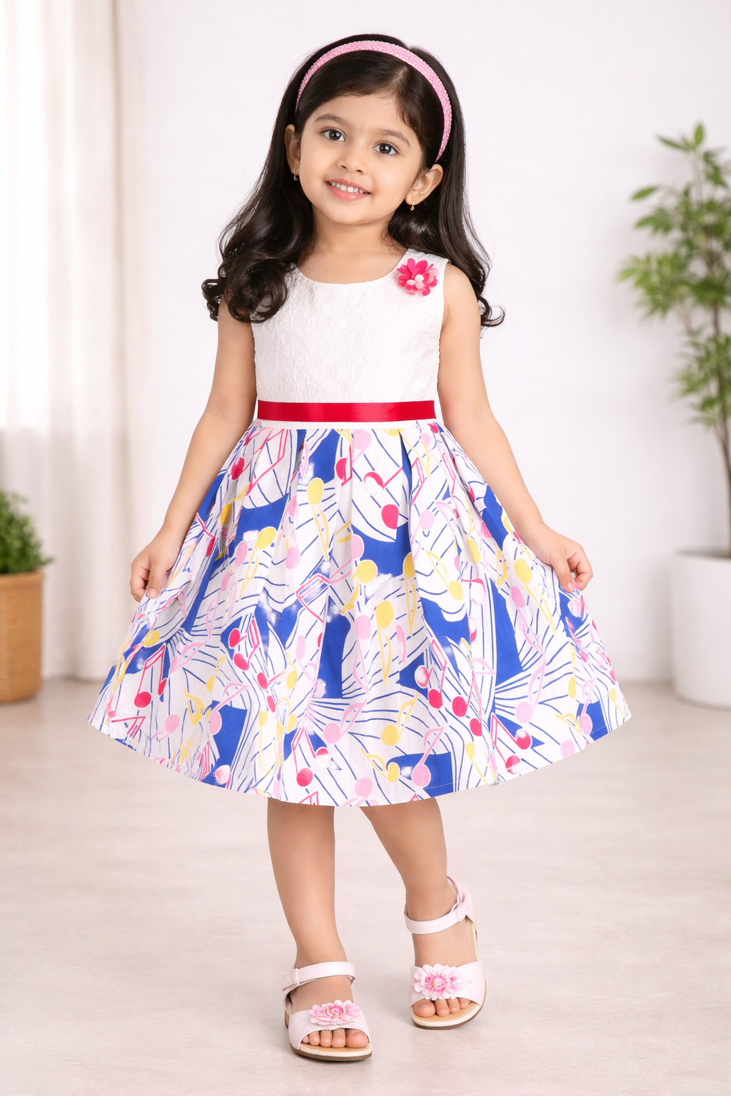 Girls Floral Printed Cotton dress ctn629