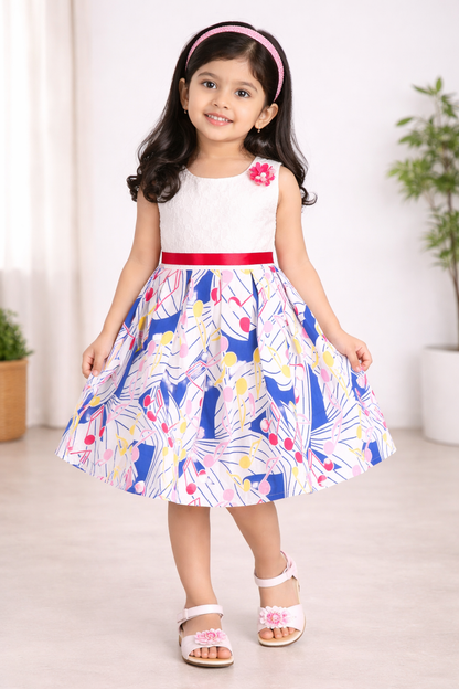 Girls Floral Printed Cotton dress ctn629