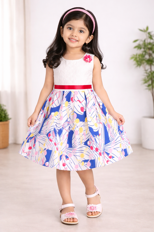 Girls Floral Printed Cotton dress ctn629