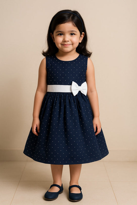 Girls Polka Print Cotton Summer Dress - Wish Karo