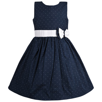 Girls Polka Print Cotton Summer Dress