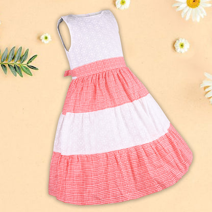 Girls Midi/Knee Length Casual Dress ctnp656wht
