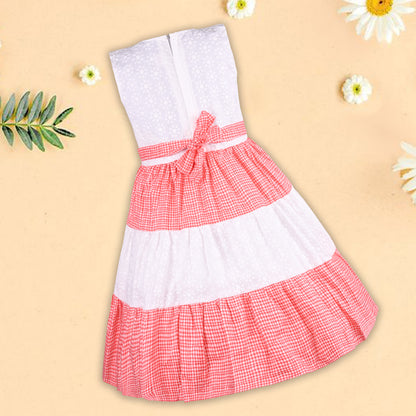 Girls Midi/Knee Length Casual Dress ctnp656wht