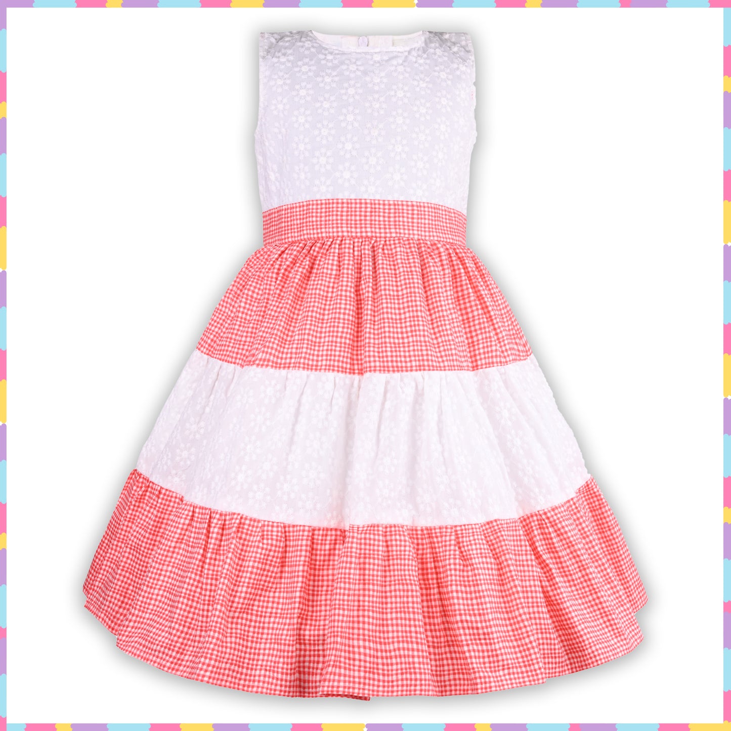 Girls Midi/Knee Length Casual Dress ctnp656wht