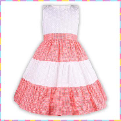 Girls Midi/Knee Length Casual Dress ctnp656wht