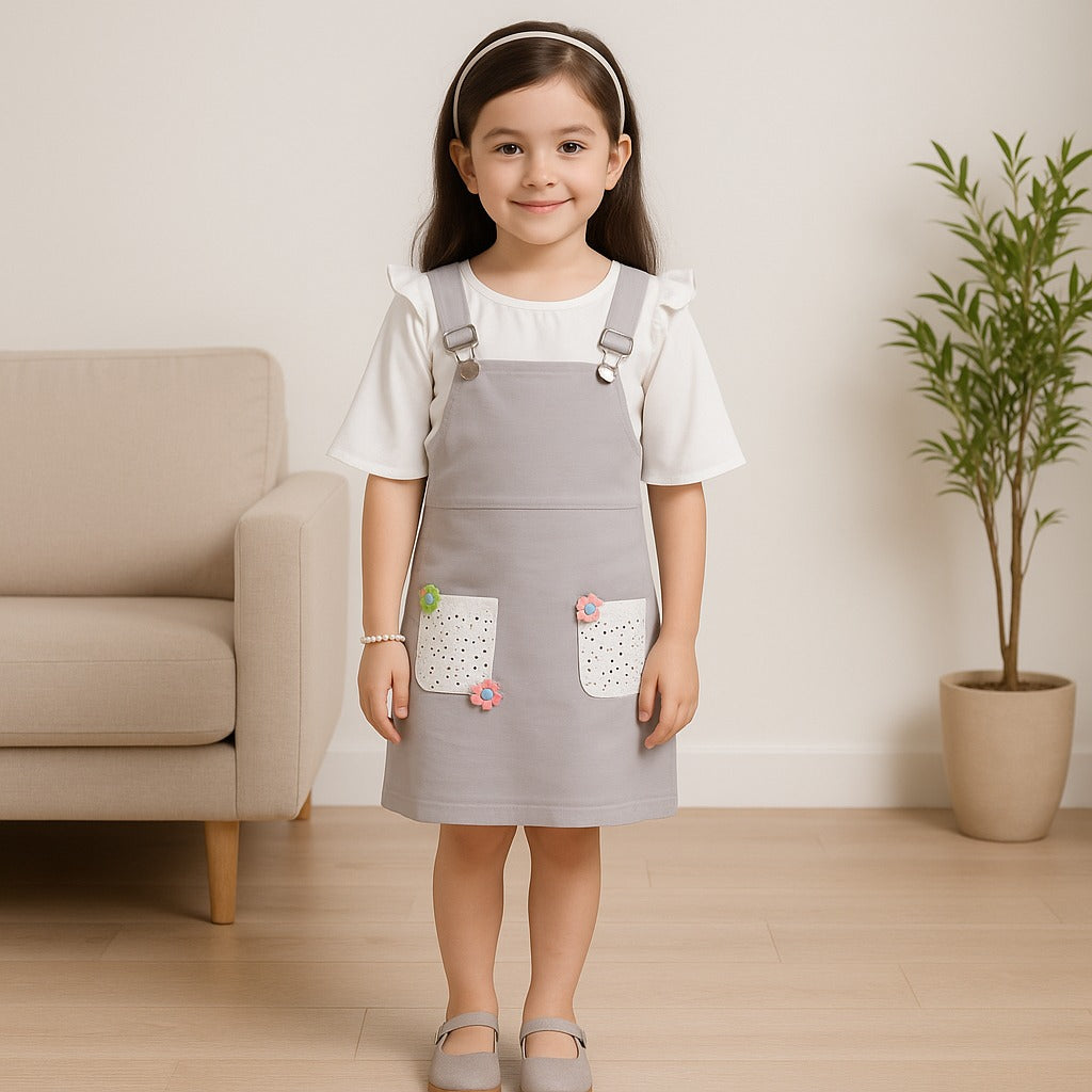 Girls 2 pcs Dungaree Set - Wish Karo - photo 1