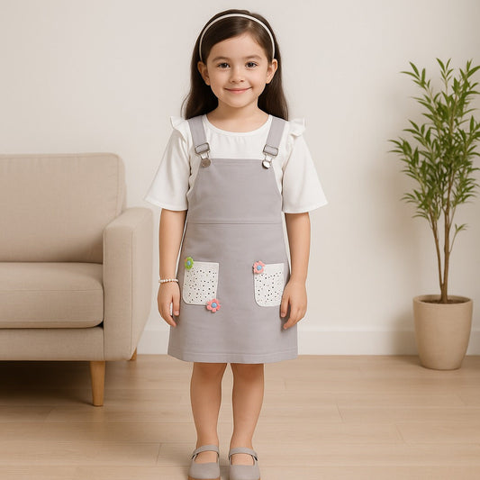Girls 2 pcs Dungaree Set - Wish Karo - photo 1