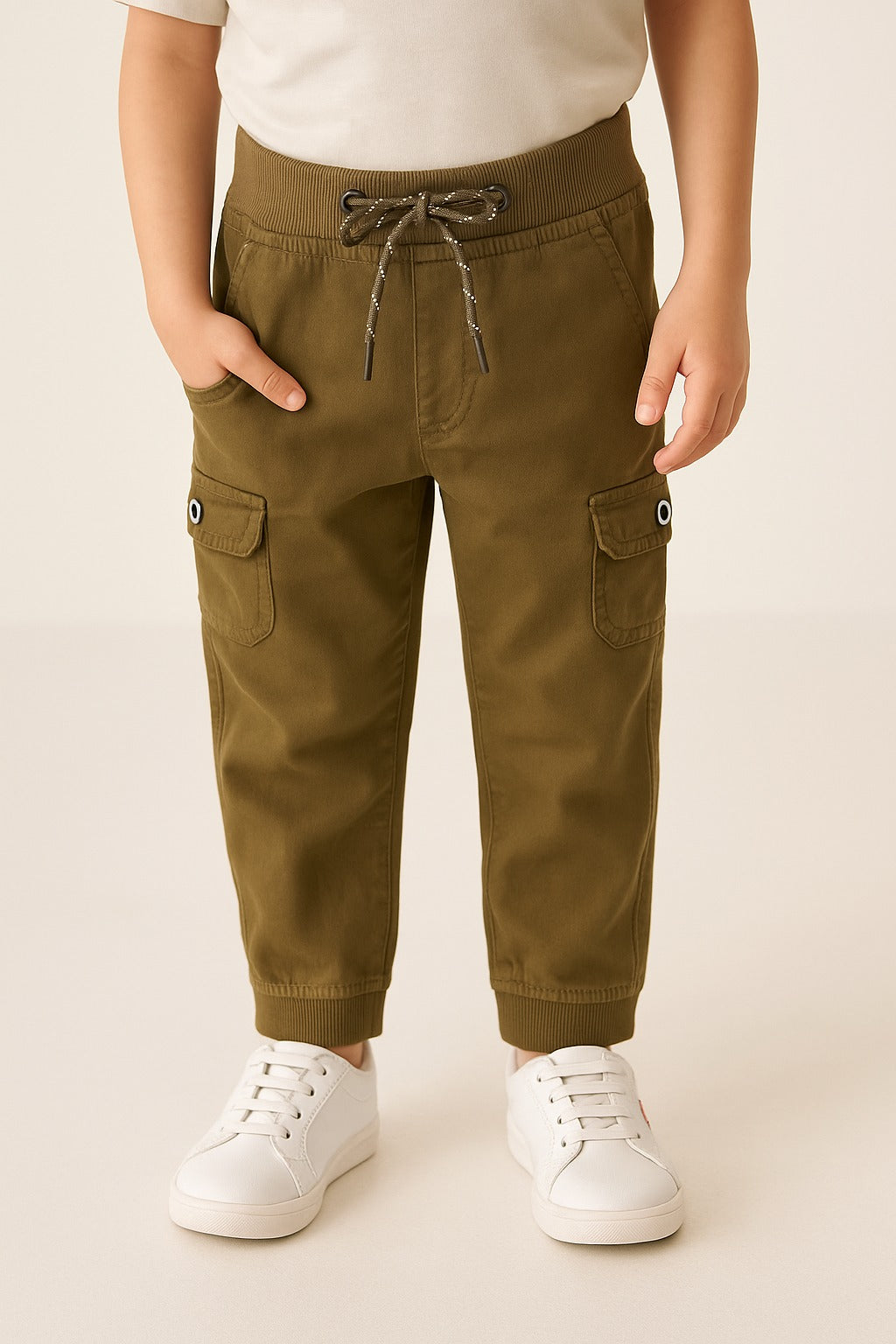 Boys Cotton Cargo Tapered Fit Trouser js142