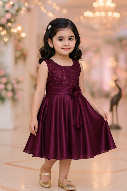 Girls Bow Embroidered Party Wear Dress fe2644ppl