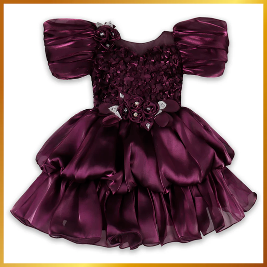 Girls Flower Detail Flared Party Dress - Wish Karo - photo 2