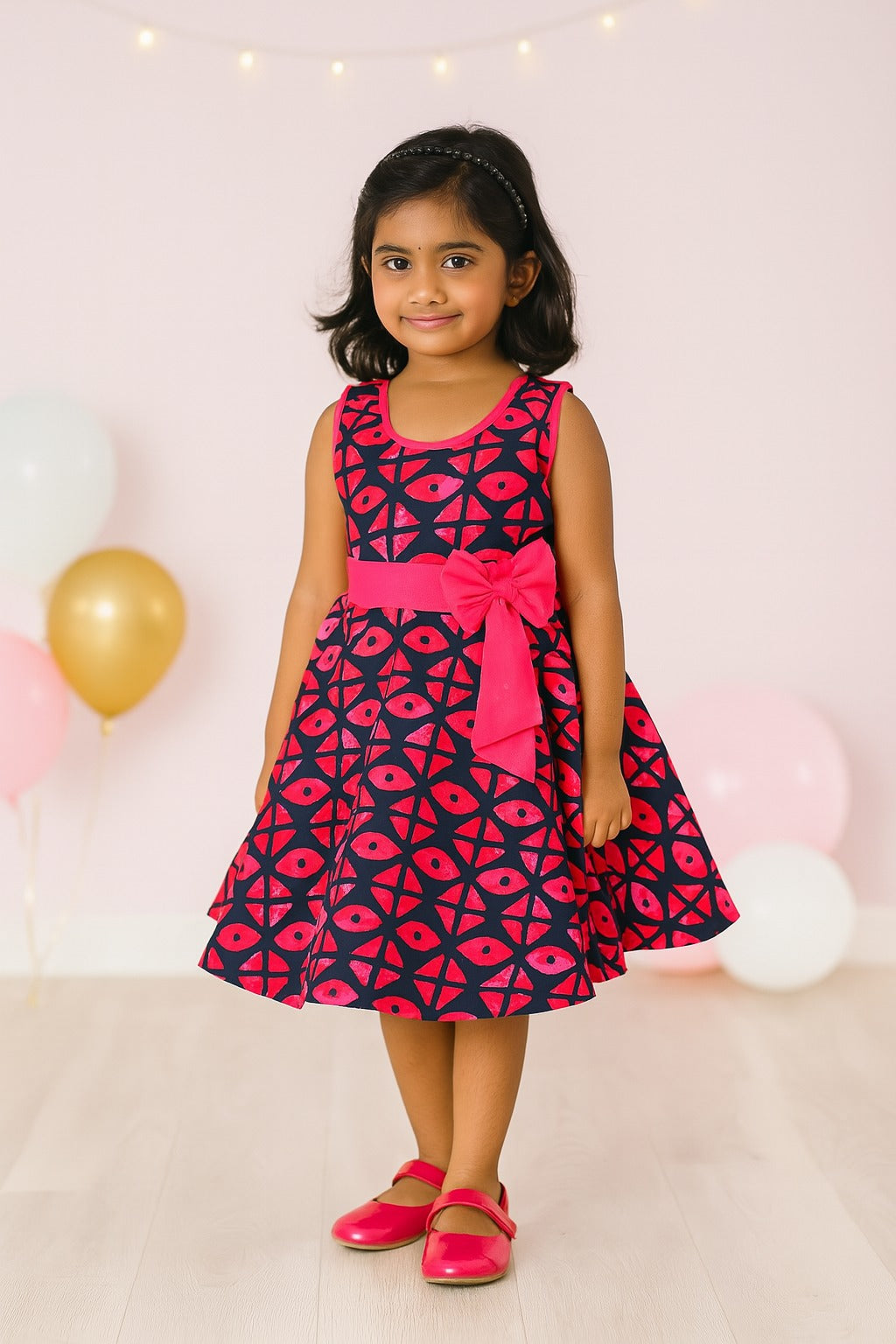 Girls Printed Cotton Summer Casual Dress ctn582