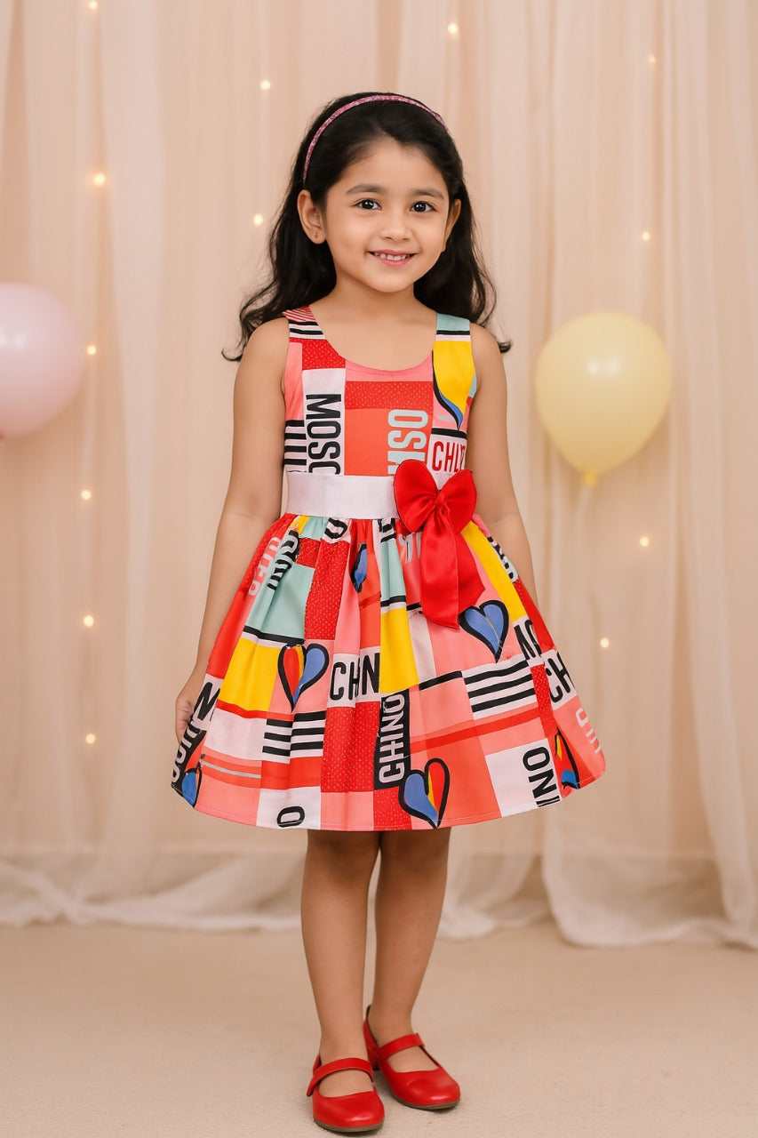 Girls Midi/Knee Length Casual Dress ctn399pnk