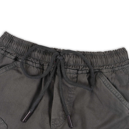 Boys Cotton Denim Cargo Shorts with Drawstring Waist shrt016
