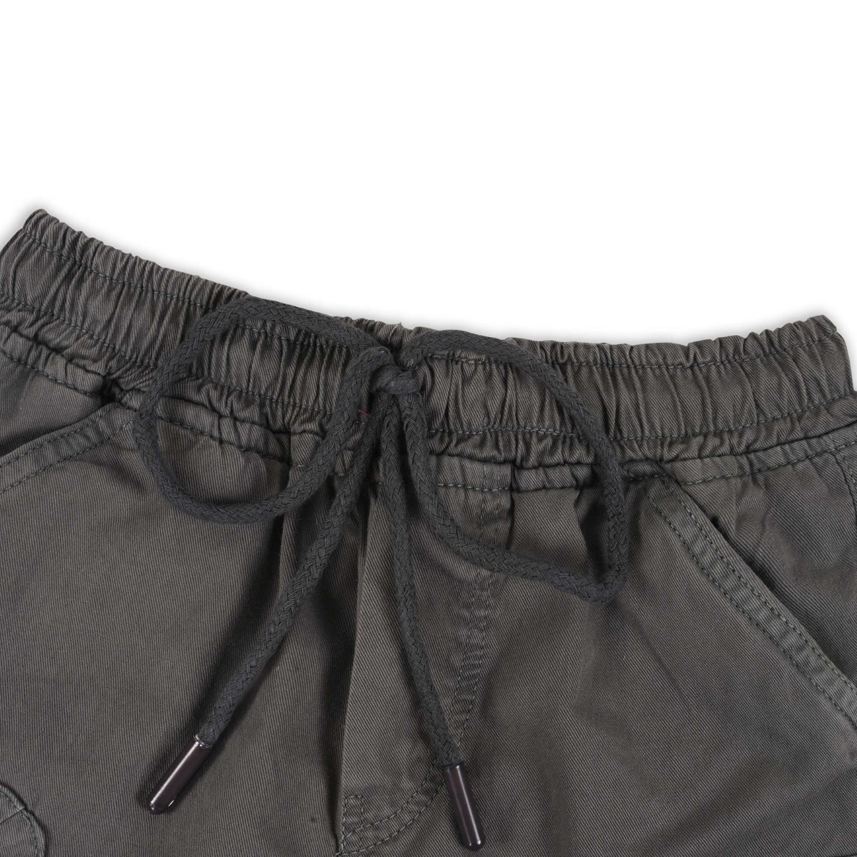 Boys Cotton Denim Cargo Shorts with Drawstring Waist shrt016