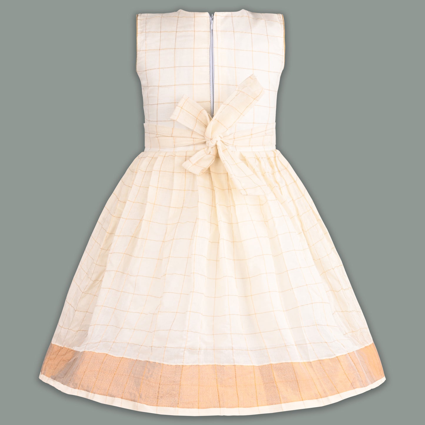 Baby Girls Traditional Onam Pattu Dress with Brocade Design fe3546grn
