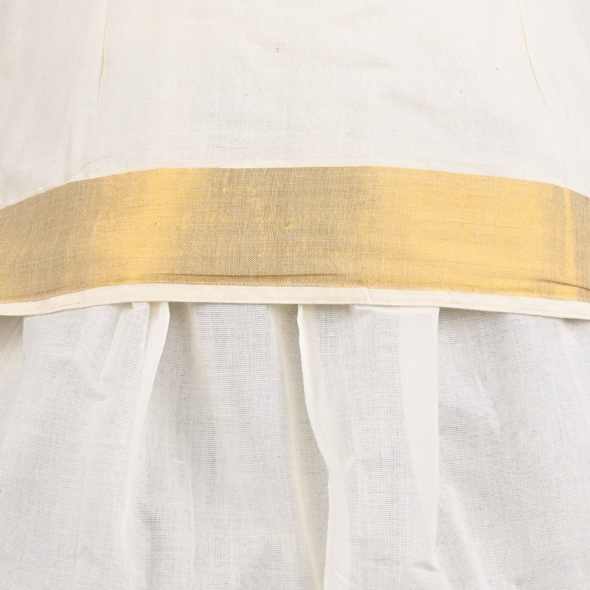 Elegant Kasavu Top & Skirt Set for Girls |  Baby Girls Onam Dress