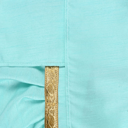 Boys Traditional Art Silk Kurta and Dhoti Set – Gold Detailing